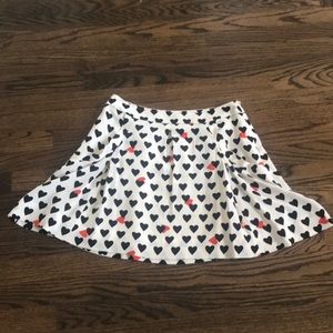 Heart Print Mini Skirt